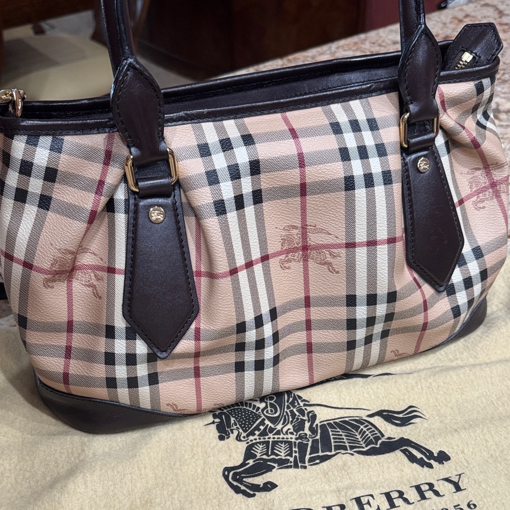 Burberry Checkered Shoulder Bag - Black, Cream, and Red - Picture 7 of 7